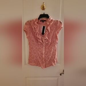 Size M peach lace women's blouse